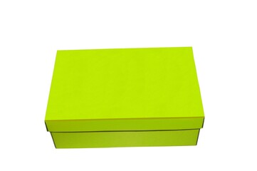 Folded box of green color processed graphically