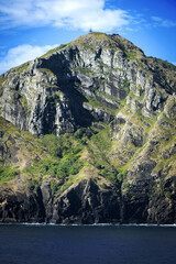 Pitcairn island. South Pacific Ocean. The last of the British territories in the South Pacific. Between history, nature and landscape. isiting locals on a cruise ship.
