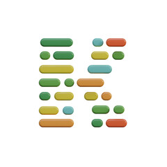 Dots & Lines 3D Alphabet or PNG Letters