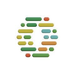 Obraz premium Dots & Lines 3D Alphabet or PNG Letters