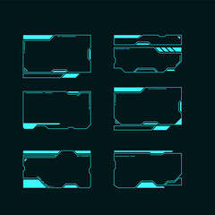 Futuristic abstract frame modern hud design digital game interface.