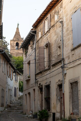 Obraz premium View on old streets and houses in ancient french town Arles, touristic destination with Roman ruines, Bouches-du-Rhone, France