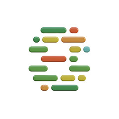 Obraz premium Dots & Lines 3D Alphabet or PNG Letters