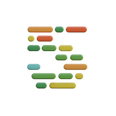 Dots & Lines 3D Alphabet or PNG Letters