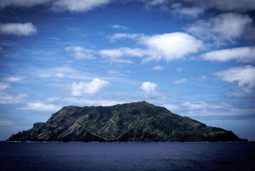 Pitcairn island. South Pacific Ocean. The last of the British territories in the South Pacific. Between history, nature and landscape. isiting locals on a cruise ship.

