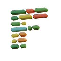 Dots & Lines 3D Alphabet or PNG Letters