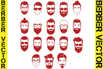 Vintage barber elements set,
Vector monochrome collection barbershop tools,
Barber shop elements for logo, labels and badges.
Vintage barber hipster labels,
Monochrome vintage barber shop elements 