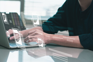 Engineering using document management system digital asset management online electronic document information process automation to efficiently manage files for company online database concept service
