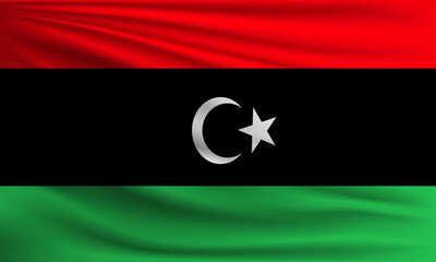 Vector flag of Libya