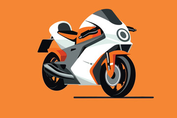 motorcycle modern need vector illustration orange background.