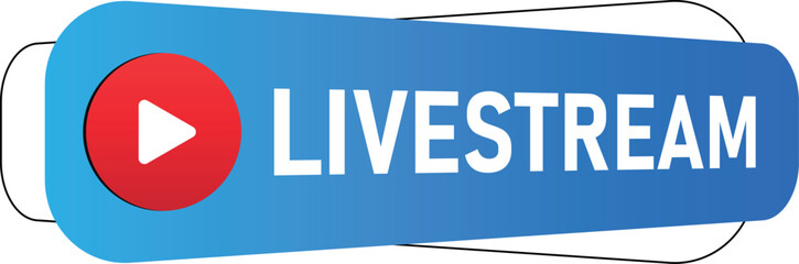 Button for broadcasting, livestream or online stream ilustration