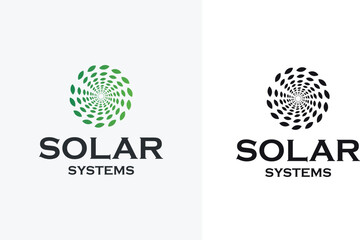 solar logo design for company and business 