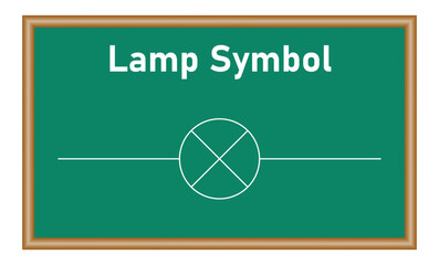Electric symbol of lamp in physics. Resources for teachers and students.