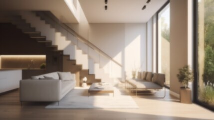 Blurry Illustration of Modern Contemporary Interior Design. For background of Website or Presentation. Generative AI.