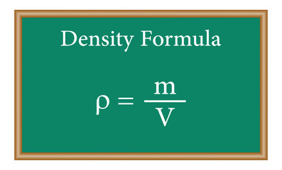 The density formula in chemistry. Resources for teachers and students.