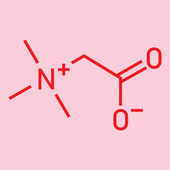 Chemical structure of Betaine (C5H11NO2). Chemical resources for teachers and students. Vector illustration.