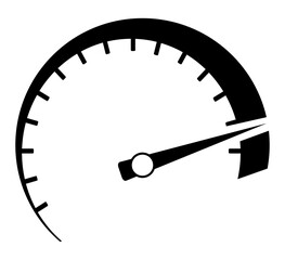 Speed icon illustration, black on white background