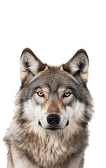 Fototapeta premium Wolf portrait in watercolor style, PNG background