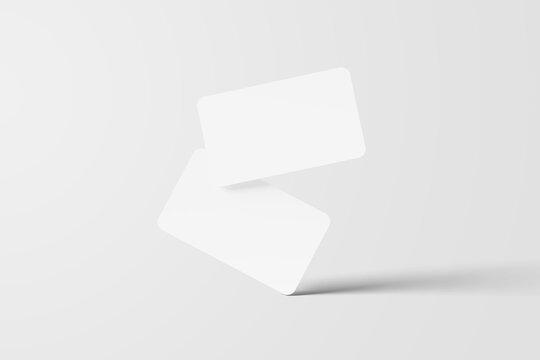 Round Business Card mockup on White Background
