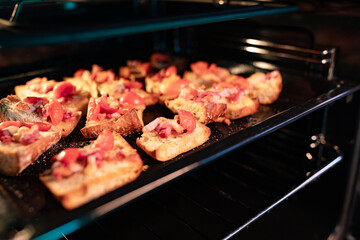 Bruschettas in the making