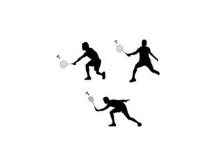 Fototapeta na wymiar badminton player silhouette.