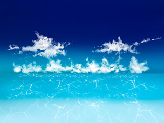 夏の海と青空のイラスト素材です(・&forall;・)その4