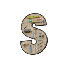 Naklejka premium Industrial Tools 3D Alphabet or PNG Letters