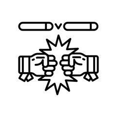 Fighting games icon in vector. Illustration