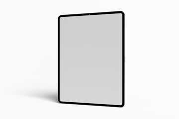 Realistic tablet screen mockup with white background