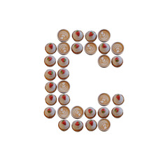 Coffee & Cupcake 3D Alphabet or PNG Letters