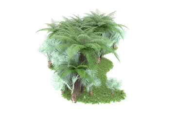 Fototapeta premium Tropical island on transparent background. 3d rendering - illustration