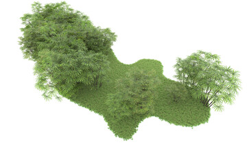 Tropical island on transparent background. 3d rendering - illustration