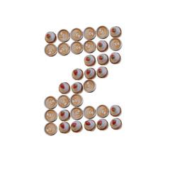 Coffee & Cupcake 3D Alphabet or PNG Letters