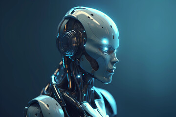 3d view of a female scifi robot