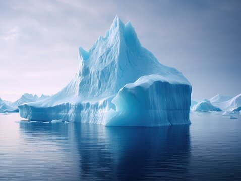 Detailed Realistic Image of an Iceberg - AI Generated