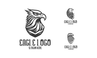 Eagle logo vector. Stylized graphic eagle bird logo template, Vector element for logo, badges or labels design.