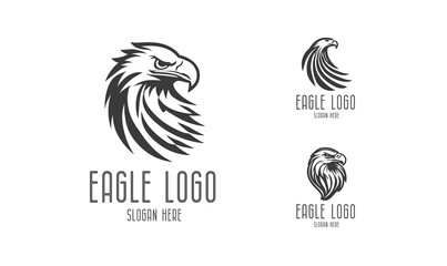 Eagle logo vector. Stylized graphic eagle bird logo template, Vector element for logo, badges or labels design.