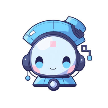 Little cute robot  cartoon style, mini robot, android robot, near-future technology