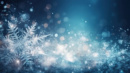 Fototapeta na wymiar Winter background, snowflakes. AI generative image.