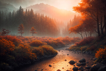 Naklejka premium Generative concept art illustration. Generative ai.