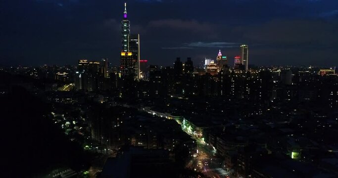 Night view in the Taipei city.