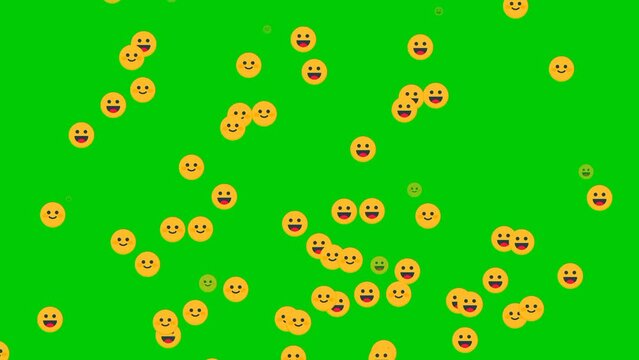 Smile and Happy 4K Social media characters of laughing Emojis raining full HD footage 