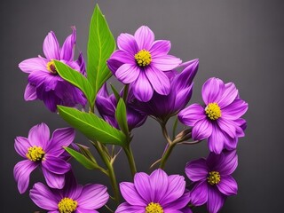 Flowers on Black Background By Generative AI