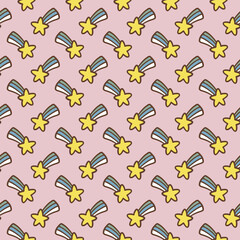 seamless pattern with unicorn stars