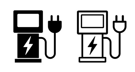 ikona ładowania pojazdów elektrycznych - obrazy, fototapety, plakaty