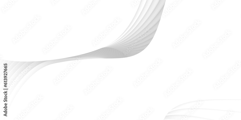 Poster 3d illustration of white modern surface curve stacked for architecture and abstract background.3d re