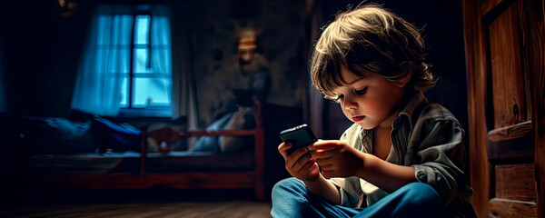 Child playing with a smartphone