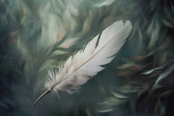 White Feather Close-up with Softness and Fashion Accessory.