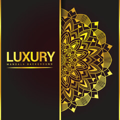 luxury mandala background with golden arabesque pattern