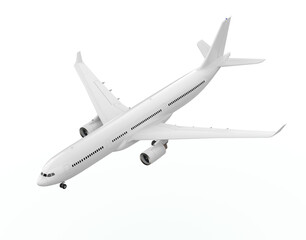 High detailed white airliner or Jet Airplane Take Off isolated. Png transparency